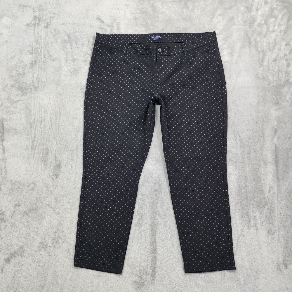 Gap Pants Womens 18R Black Polka Dot Slim City Crop Ankle Twill Stretch Office